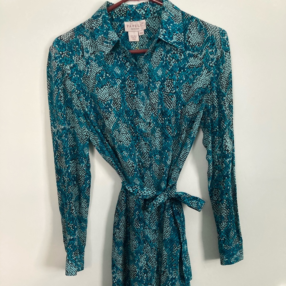100% silk wrap dress